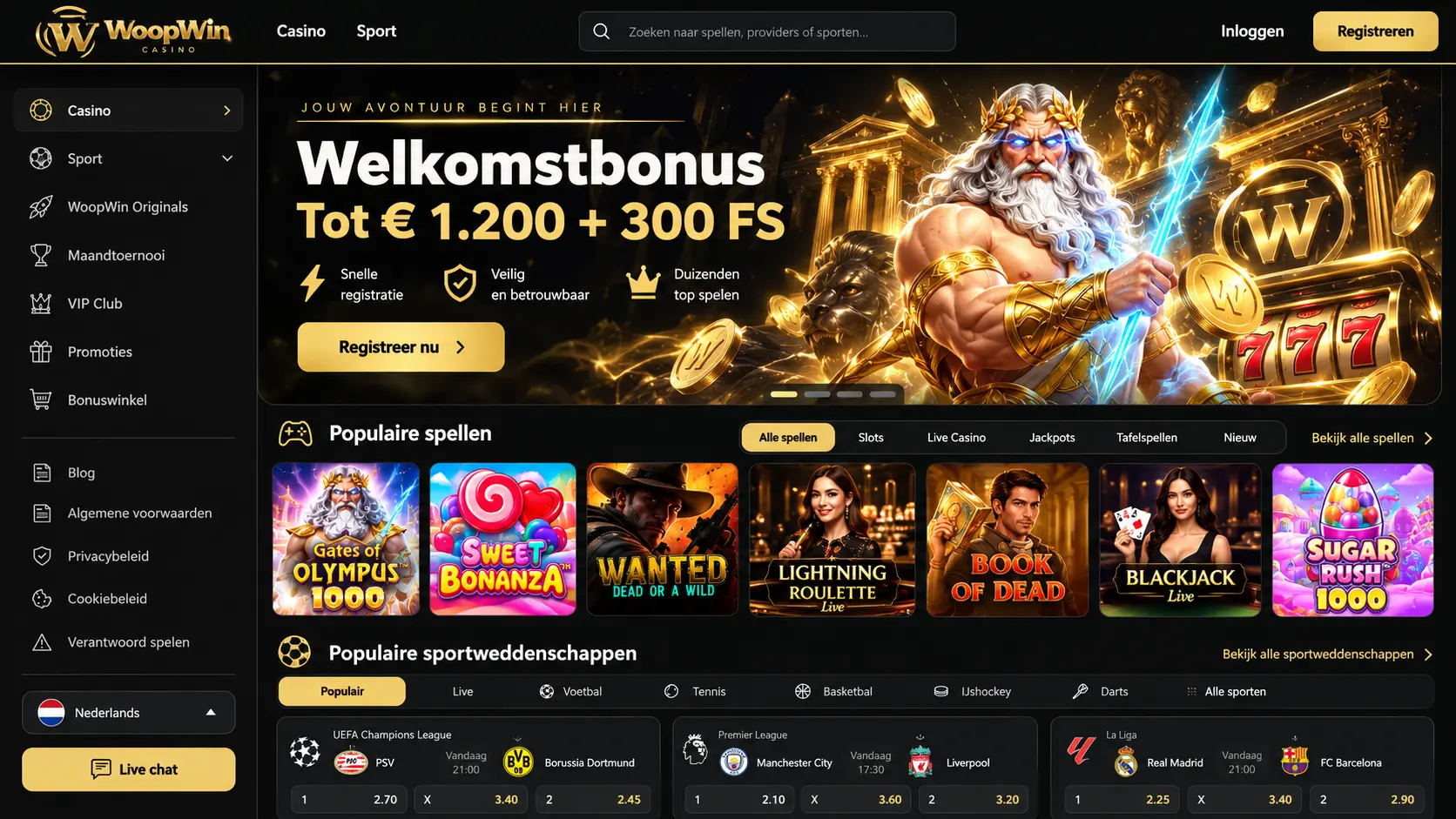 Woop Win Casino Nederland: Slots, Live Games en Uitbetalingen image 1