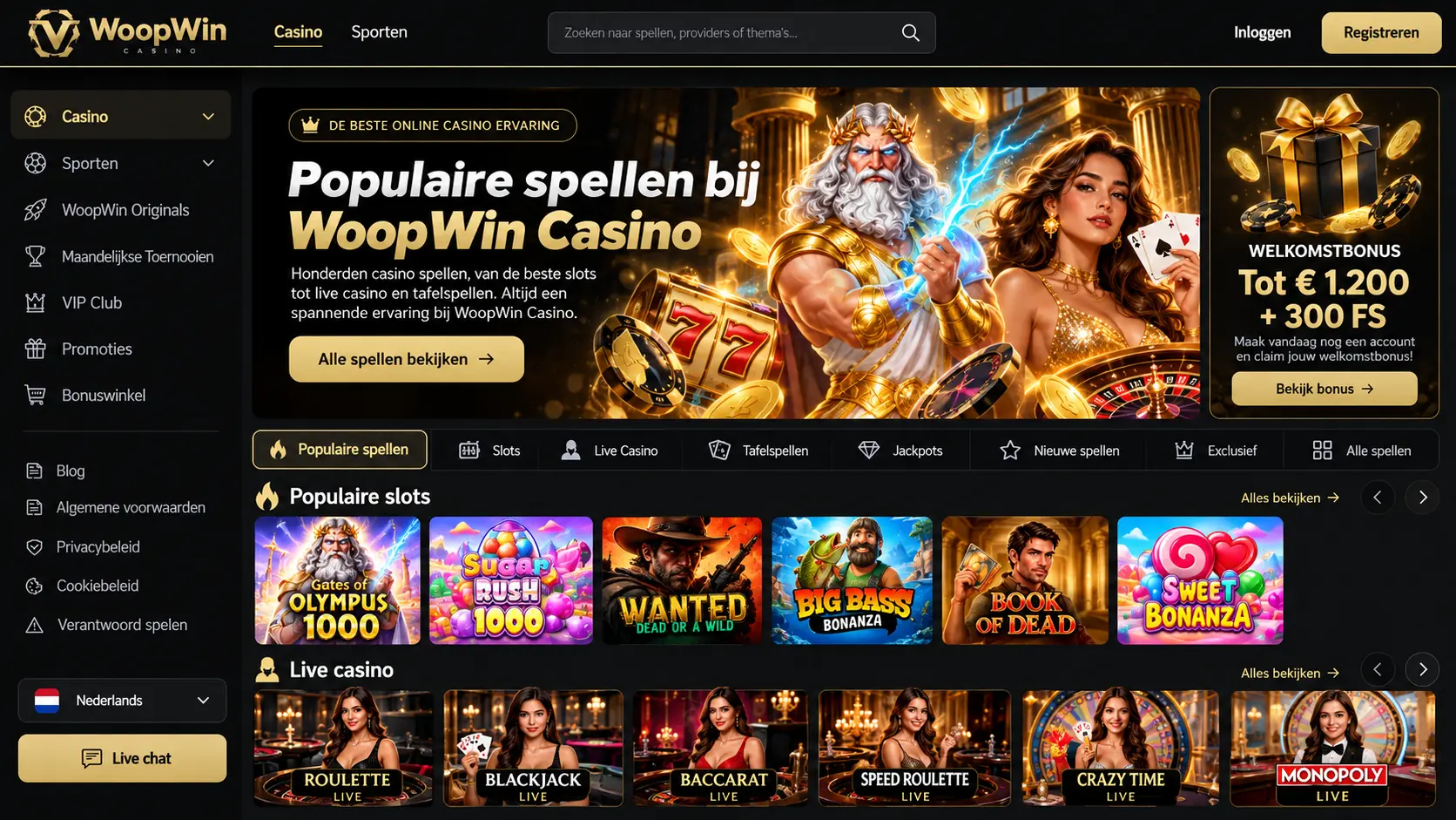 Woop Win Casino Nederland: Slots, Live Games en Uitbetalingen image 3